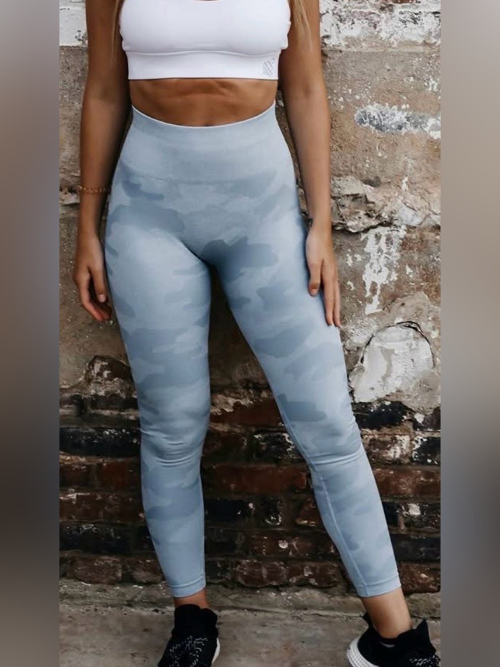 NWOT~Jed North Light Gray Camo Seamless High-Waist Leggings